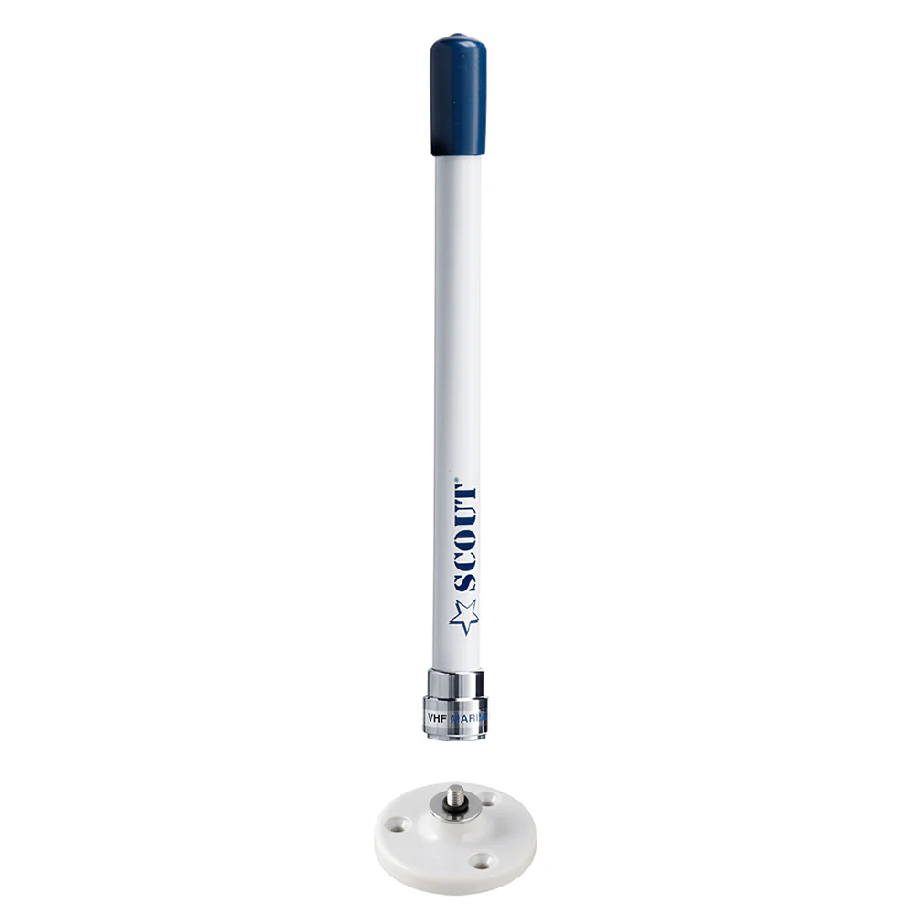 Scout 9" Stubby White VHF Antenna w/Quick Mount Includes 5M RG-58, Mount  Integrated Connector KS-10 [PF AN NVHF00025] - Image 2