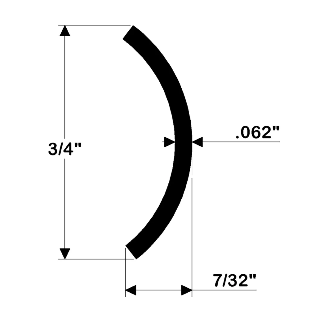 TACO Hollow Back 304 Stainless Steel Rub Rail Insert 3/4" x 6 [S11-4511P6-1] - Image 2