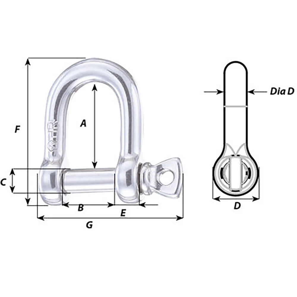 Wichard HR D Shackle - Diameter 15/32" [11206W] - Image 2